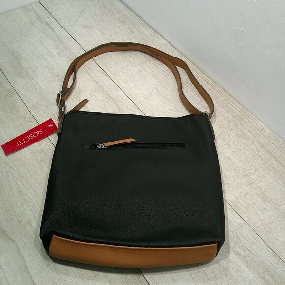 Roestti Faux Leather Black and Brown Full Zip Purse | Pocketbook | Handbag - Picture 2 of 8